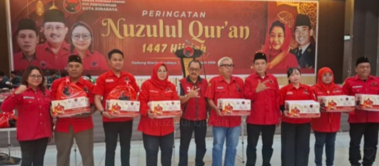 DPC PDIP Surabaya Peringati Nuzulul Qur’an, Bagikan 9.000 Parcel Lebaran