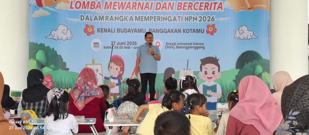 Ratusan Anak Semarakkan Festival Nasi Krawu KWGe, Belajar Budaya Gresik Lewat Mewarnai dan Bercerita