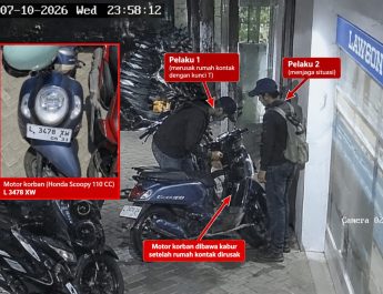 Curanmor Sikat Motor Mahasiswa di Rungkut, Terekam Cctv Saat Ditinggal Masuk Minimarket