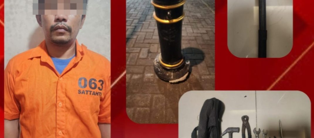 Polsek Pabean Cantikan Bekuk Pencuri Bollard di Kembang Jepun, Kerugian Pemkot Surabaya Capai Rp22 Juta
